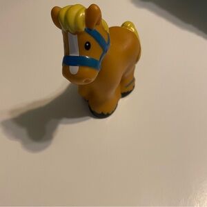 Little People Brown Toy Horse with Blue Accents